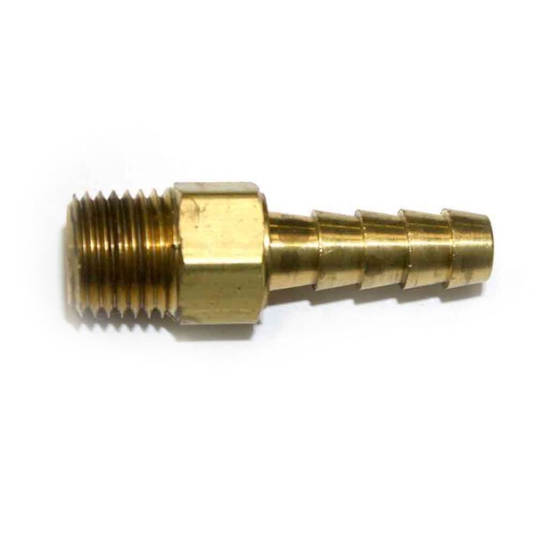 Interstate Pneumatics Brass Hose Fitting, Connector, 5/16 Inch Swivel Barb x 1/4 Inch Male NPT End, PK 6 FMS145-D6 - main